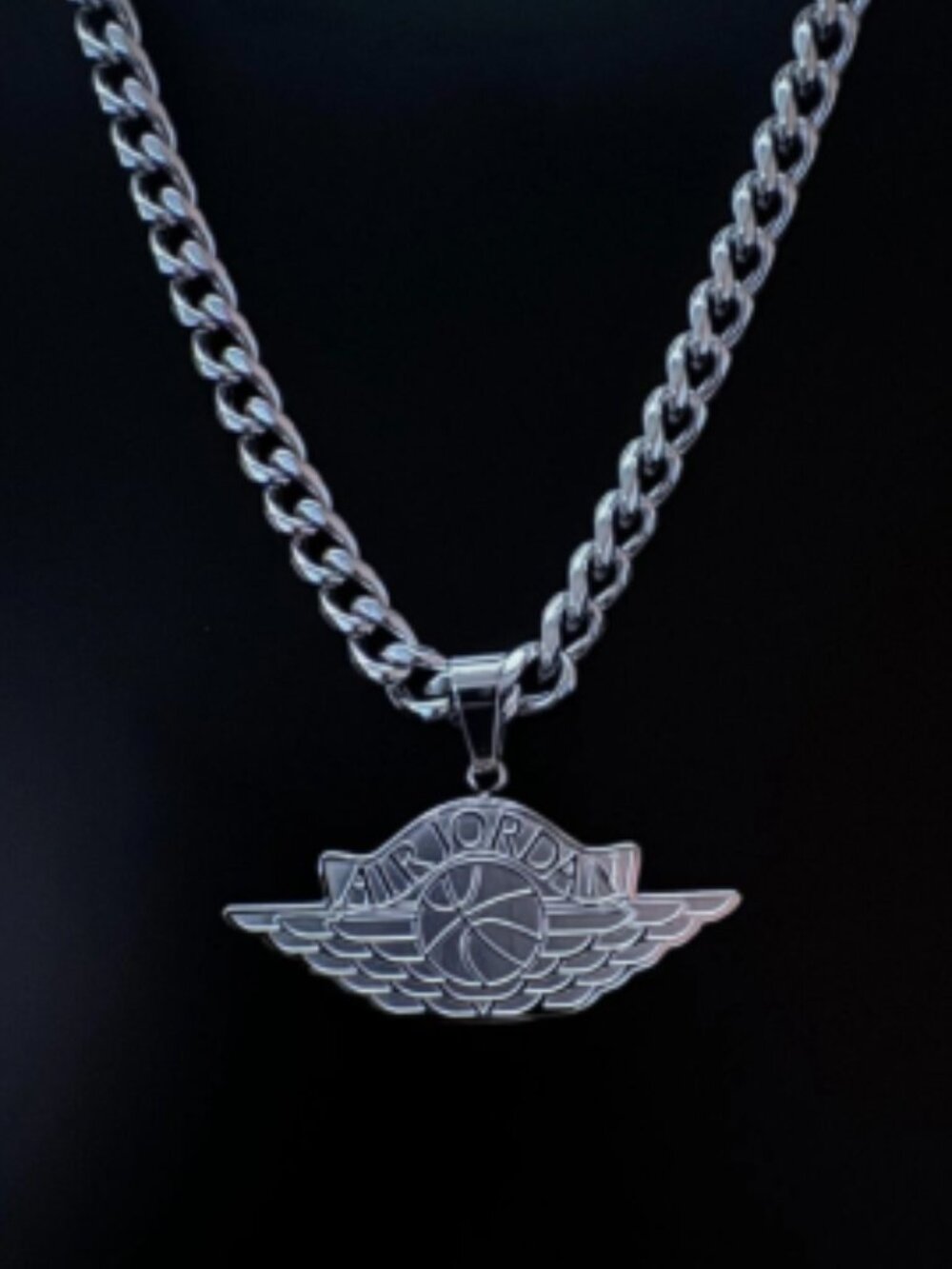 Air Jordan Necklace - 5mm Cuban - 22" Chain - Stainless Steel - Michael Jordan